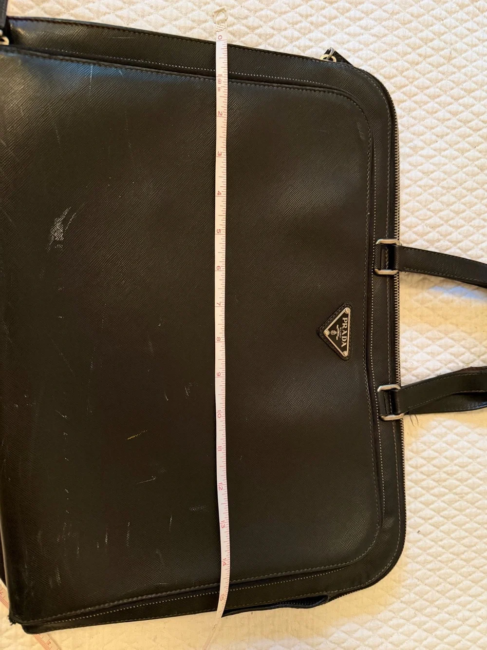 Authentic Vintage Prada Black Saffiano Leather Briefcase